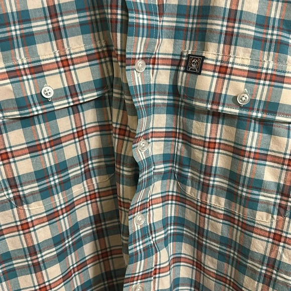 EUC Cinch Plaid Long Sleeve Button Down Shirt - Picture 3 of 5